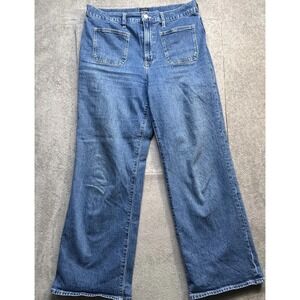 J.Crew Women's Full Length Wide Leg Jeans Medium Wash High Rise Size 30